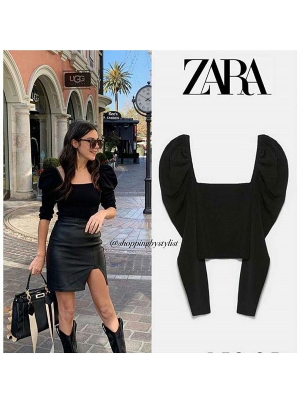 NWOT ZARA BLACK KNIT BALLOON SLEEVE
TOP SIZE S